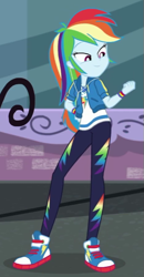 Size: 309x594 | Tagged: safe, screencap, rainbow dash, equestria girls, g4, my little pony equestria girls: better together, street chic, converse, cropped, cute, dashabetes, earbuds, geode of super speed, magical geodes, shoes, solo