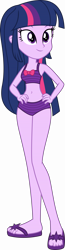 Size: 5188x19831 | Tagged: safe, artist:alandssparkle, twilight sparkle, equestria girls, g4, absurd resolution, adorasexy, belly button, bikini, clothes, cute, feet, female, flip-flops, hand on hip, legs together, sandals, sexy, simple background, solo, swimsuit, transparent background, twiabetes, twilight sparkle (alicorn), vector