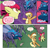 Size: 1084x1046 | Tagged: safe, edit, idw, apple bloom, applejack, earth pony, fly, fly-der, hybrid, insect, pony, spider, wolf, wolf fly-der, g4, comic, female, mare, nodding, text edit