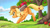 Size: 1920x1080 | Tagged: safe, artist:mysticalpha, applejack, earth pony, pony, g4, apple, applebutt, basket, butt, cowboy hat, featureless crotch, female, food, fruit, grass, hat, mare, plot, running, solo, stetson, tree