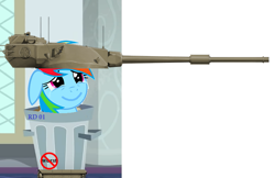 Size: 687x444 | Tagged: safe, edit, edited screencap, screencap, rainbow dash, g4, 1000 hours in ms paint, op is a swan, tank (vehicle), wat