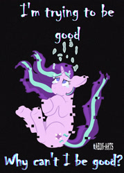 Size: 1903x2660 | Tagged: safe, artist:aeon-arts, starlight glimmer, pony, unicorn, g4, crying, falling, solo