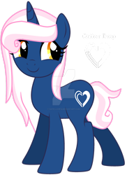 Size: 1280x1755 | Tagged: safe, artist:hate-love12, oc, oc only, oc:cotton drop, pony, unicorn, deviantart watermark, female, magical lesbian spawn, mare, obtrusive watermark, offspring, parent:bon bon, parent:lyra heartstrings, parents:lyrabon, simple background, solo, transparent background, watermark