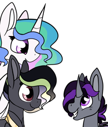 Size: 1392x1643 | Tagged: safe, artist:greyestgray, princess celestia, oc, oc:spell book, oc:union, earth pony, pony, unicorn, g4, colt, male, offspring, parent:princess celestia, parent:twilight sparkle, simple background, transparent background