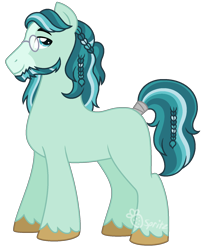 Size: 1301x1561 | Tagged: safe, artist:strawberry-spritz, oc, oc only, earth pony, pony, magical gay spawn, male, offspring, parent:rockhoof, parent:stygian, simple background, solo, stallion, transparent background