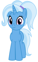 Size: 1024x1664 | Tagged: safe, artist:emeraldblast63, trixie, pony, g4, alternate hairstyle, anniversary, cute, diatrixes, front view, ponytail, simple background, solo, transparent background