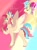 Size: 1280x1730 | Tagged: safe, artist:mayflower-mlp, pinkie pie, princess skystar, oc, oc:taffy keen, hybrid, g4, abstract background, female, interspecies offspring, lesbian, magical lesbian spawn, offspring, parent:pinkie pie, parent:princess skystar, parents:skypie, ship:skypie, shipping