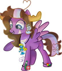 Size: 826x948 | Tagged: safe, artist:greenmarta, oc, oc only, pegasus, pony, crossover, lego, mixels, simple background, smurfs, solo, transparent background, veggietales