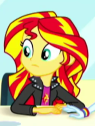 Size: 350x464 | Tagged: safe, screencap, rainbow dash, sunset shimmer, epic fails, equestria girls, g4, my little pony equestria girls: summertime shorts, cropped