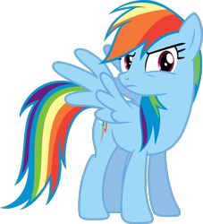 Size: 933x1029 | Tagged: safe, artist:nano23823, rainbow dash, pegasus, pony, g4, testing testing 1-2-3, .svg available, female, looking back, mare, simple background, solo, svg, transparent background, vector