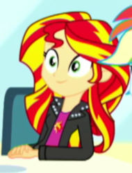 Size: 350x461 | Tagged: safe, screencap, rainbow dash, sunset shimmer, epic fails, equestria girls, g4, my little pony equestria girls: summertime shorts, cropped