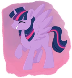 Size: 1267x1386 | Tagged: safe, artist:beashay, twilight sparkle, alicorn, pony, g4, cute, eyes closed, female, mare, missing cutie mark, profile, smiling, solo, spread wings, twiabetes, twilight sparkle (alicorn), wings