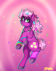 Size: 1042x1324 | Tagged: safe, artist:aaa-its-spook, cheerilee, pony, g4, 80s, 80s cheerilee, accessory, female, mare, solo