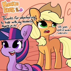 Size: 2048x2048 | Tagged: safe, artist:tjpones, applejack, twilight sparkle, alicorn, earth pony, pony, comic:knockin boots, g4, comic, explicit source, female, golden oaks library, high res, lesbian, missing cutie mark, ship:twijack, shipping, twilight sparkle (alicorn)