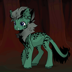 Size: 1024x1024 | Tagged: safe, oc, oc only, ambiguous species, pony, avatar maker factory, fangs, forest, forest fang, male, mane, solo
