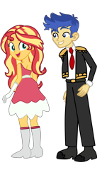 Size: 3000x5220 | Tagged: safe, artist:gmaplay, flash sentry, sunset shimmer, equestria girls, g4, ass, bunset shimmer, butt, female, male, marco diaz, ship:flashimmer, shipping, simple background, star butterfly, star vs the forces of evil, straight, transparent background