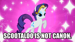 Size: 1280x720 | Tagged: safe, edit, edited screencap, screencap, rarity, pony, unicorn, g4, sweet and elite, abstract background, background pony strikes again, downvote bait, female, implied scootaloo, jewelry, mare, op is a duck, op is objectively wrong, op is on drugs, op is trying to start shit, op is trying too hard, op is wrong, op is...well if im being honest they're just insane, op isn't even trying anymore, op needs help, raised hoof, solo, tiara, wrong, wrong as fuck