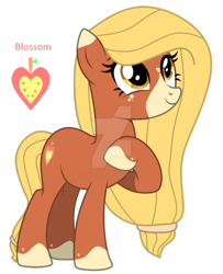 Size: 1280x1578 | Tagged: safe, artist:hate-love12, oc, oc only, oc:blossom, earth pony, pony, deviantart watermark, female, mare, obtrusive watermark, simple background, solo, transparent background, watermark