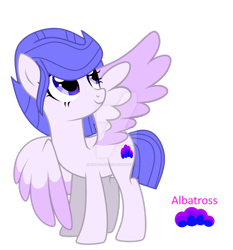 Size: 1280x1372 | Tagged: safe, artist:hate-love12, oc, oc only, oc:albatross, pegasus, pony, female, mare, simple background, solo, transparent background, two toned wings, wings