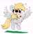 Size: 3000x3100 | Tagged: safe, artist:kittyrosie, derpy hooves, pegasus, pony, g4, blushing, cute, derpabetes, female, flying, heart, heart eyes, high res, letter, mare, mouth hold, simple background, solo, white background, wingding eyes