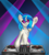 Size: 2324x2584 | Tagged: safe, alternate version, artist:flapstune, dj pon-3, vinyl scratch, pony, unicorn, g4, bipedal, club, female, fluffy, high res, horn, lights, mare, signature, smiling, solo, sunglasses, underhoof