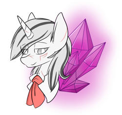 Size: 3313x3116 | Tagged: source needed, safe, artist:mimicryfluffbuggo, edit, oc, oc only, oc:yiazmat, pony, unicorn, bust, crystal, high res, male, portrait, simple background, solo, transparent background