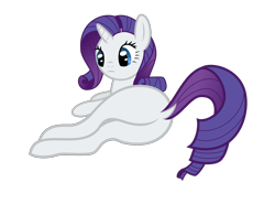 Size: 2332x1727 | Tagged: safe, artist:mfg637, derpibooru exclusive, rarity, pony, unicorn, g4, butt, digital art, dock, female, lying, lying down, on side, plot, rearity, simple background, solo, transparent background, vector