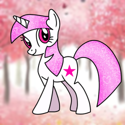 Size: 768x768 | Tagged: safe, artist:cutecrystal123, oc, oc only, oc:crystalstar, pony, unicorn, heart, horn, recolor, solo, stars, tree