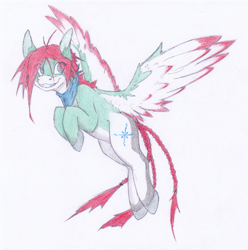 Size: 2345x2361 | Tagged: safe, artist:artep89, oc, oc only, pegasus, pony, high res, pegasus oc, smiling, solo, traditional art, wings