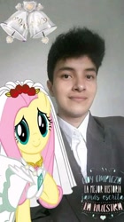 Size: 361x643 | Tagged: safe, fluttershy, human, pegasus, pony, g4, female, irl, irl human, male, marriage, photo, shipping, straight
