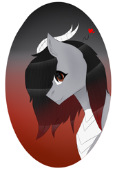 Size: 2000x3000 | Tagged: safe, artist:toptian, oc, oc only, pony, abstract background, bust, high res, horns, solo