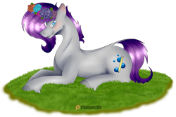 Size: 5000x3340 | Tagged: safe, artist:chazmazda, oc, oc:doodlebop, pony, bubble, colored, cute, cutie mark, flat colors, floral head wreath, flower, fluffy, full body, grass, hooves, outline, patreon, photo, shade, shine, short hair, simple background, solo, transparent, transparent background