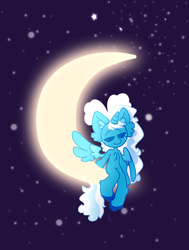 Size: 1210x1600 | Tagged: safe, artist:coffeeqcats, oc, oc only, oc:fleurbelle, alicorn, pony, adorabelle, alicorn oc, bow, chest fluff, chibi, cute, ear fluff, female, hair bow, horn, mare, night, sitting, solo, stars, tangible heavenly object, wings