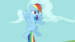 Size: 1280x720 | Tagged: safe, screencap, rainbow dash, pegasus, pony, g4, keep calm and flutter on, female, mare, solo