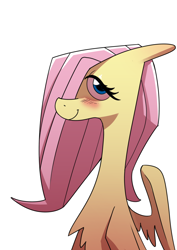 Size: 2480x3508 | Tagged: safe, artist:underpable, fluttershy, pegasus, pony, g4, blushing, high res, simple background, white background