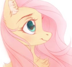 Size: 1000x940 | Tagged: safe, artist:vird-gi, fluttershy, pony, g4, bust, chest fluff, cute, ear fluff, female, mare, portrait, profile, shyabetes, simple background, solo, white background