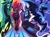 Size: 1750x1300 | Tagged: safe, artist:poppyr0ckz, idw, nightmare moon, nightmare rarity, queen chrysalis, tempest shadow, alicorn, changeling, pony, unicorn, g4, female, looking at you, mare, open mouth