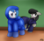 Size: 1925x1819 | Tagged: safe, artist:the-furry-railfan, dj pon-3, octavia melody, vinyl scratch, earth pony, pony, unicorn, g4, bathrobe, clothes, costume, hazmat suit, inflation, nightmare night, robe, squishy, this will end in balloons