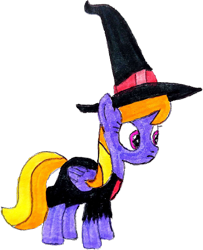 Size: 2460x3030 | Tagged: safe, artist:topsangtheman, cloud kicker, pegasus, pony, g4, high res, simple background, solo, traditional art, transparent background, witch