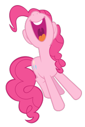 Size: 1000x1500 | Tagged: safe, artist:originalcanadian, pinkie pie, earth pony, pony, g4, the last roundup, nose in the air, open mouth, simple background, solo, transparent background, uvula, vector, volumetric mouth