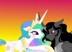 Size: 529x385 | Tagged: artist needed, source needed, safe, king sombra, princess celestia, alicorn, pony, g4, alicornified, female, male, race swap, ship:celestibra, shipping, sombracorn, straight