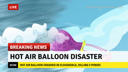 Size: 1280x720 | Tagged: safe, edit, edited screencap, screencap, g4, wonderbolts academy, bad end, break your own news, breaking news, hot air balloon, implied death, twinkling balloon
