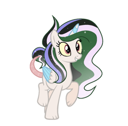 Size: 969x959 | Tagged: safe, artist:stellamoonshineyt, oc, oc only, oc:mysteria, hybrid, female, interspecies offspring, offspring, parent:discord, parent:princess celestia, parents:dislestia, simple background, solo, transparent background