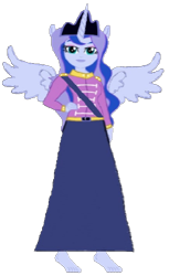 Size: 366x597 | Tagged: safe, artist:loomytyranny, oc, oc:lunaplanet, alicorn, hybrid, equestria girls, g4, 1000 hours in ms paint, barefoot, crown, equestria, feet, female, jewelry, monarch, monarchy, moon, png, ponytail, regalia, sister, solo, tyrant, wings
