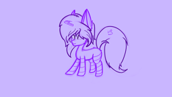 Size: 1920x1080 | Tagged: safe, earth pony, pony, clothes, signature, sketch, smiling, socks, solo