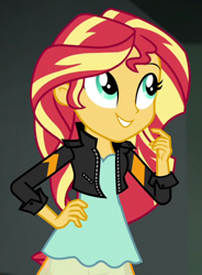 Size: 442x600 | Tagged: safe, screencap, sunset shimmer, equestria girls, g4, my little pony equestria girls: friendship games, cropped, cute, hand on hip, shimmerbetes, smiling, solo