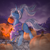 Size: 1200x1200 | Tagged: safe, artist:alicetriestodraw, trixie, pony, unicorn, g4, alternate hairstyle, babysitter trixie, candy, clothes, female, fog, food, halloween, holiday, hoodie, jack-o-lantern, mare, mouth hold, nightmare night, pumpkin, pumpkin bucket, solo, sweets, trick or treat