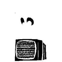 Size: 600x600 | Tagged: safe, artist:skookz, oc, unnamed oc, earth pony, ghost, ghost pony, pony, undead, animated, black sclera, cute, dithering, female, floating, gif, looking down, mare, monochrome, simple background, solo, static, television, transparent background