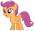 Size: 2551x2350 | Tagged: safe, artist:tardifice, scootaloo, pegasus, pony, g4, blank flank, cute, cutealoo, female, filly, foal, high res, open mouth, raised hoof, simple background, solo, transparent background, vector