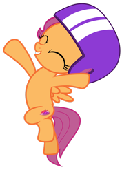 Size: 2059x2912 | Tagged: safe, artist:tardifice, scootaloo, pegasus, pony, forever filly, g4, bipedal, cutie mark, eyes closed, female, filly, helmet, high res, simple background, solo, the cmc's cutie marks, transparent background, vector